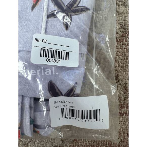 NWT Hill House Sea Creatures Linen Purple Wide Leg The Skylar Pants Size S - Picture 7 of 7